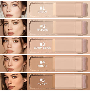 Skin Tint Foundation Stick with Brush Multi Use Matte Waterproof